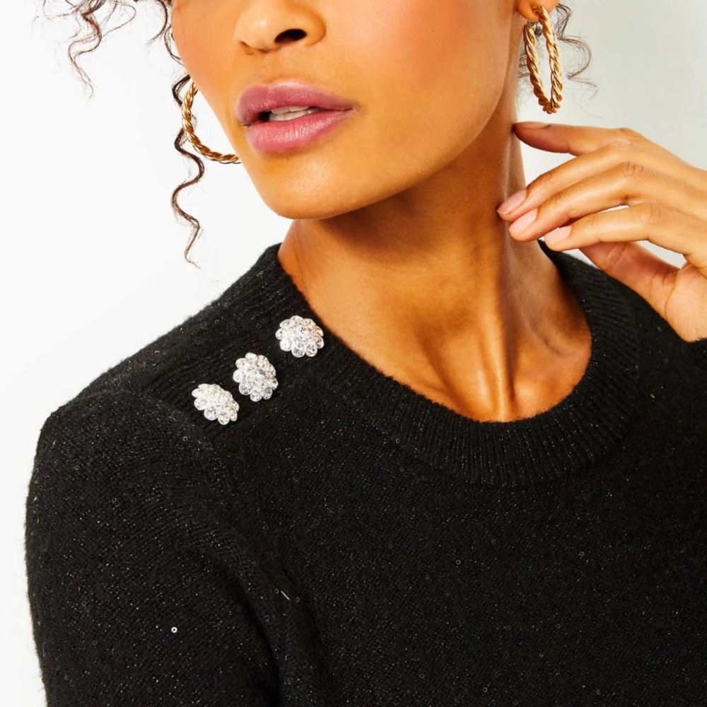 Lilly Pulitzer black sweater with sparkles